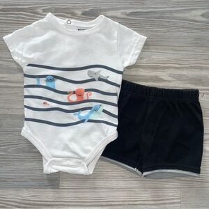 Baby Boy Two-Piece Summer Outfit Buttons & Threads & Garanimals 3–6 Months